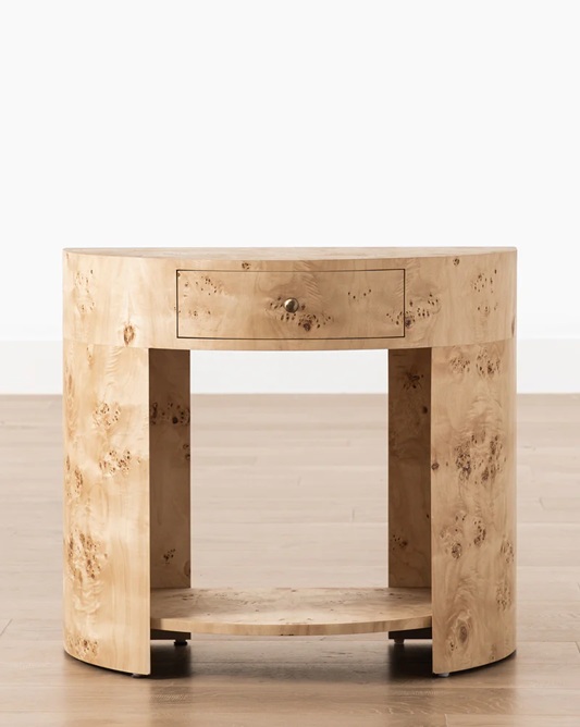 Marina Nightstand - Rounded Form & Brass Detail 1 Marina Nightstand – Rounded Form & Brass Detail