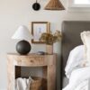 Marina Nightstand - Rounded Form & Brass Detail 4 Marina Nightstand – Rounded Form & Brass Detail