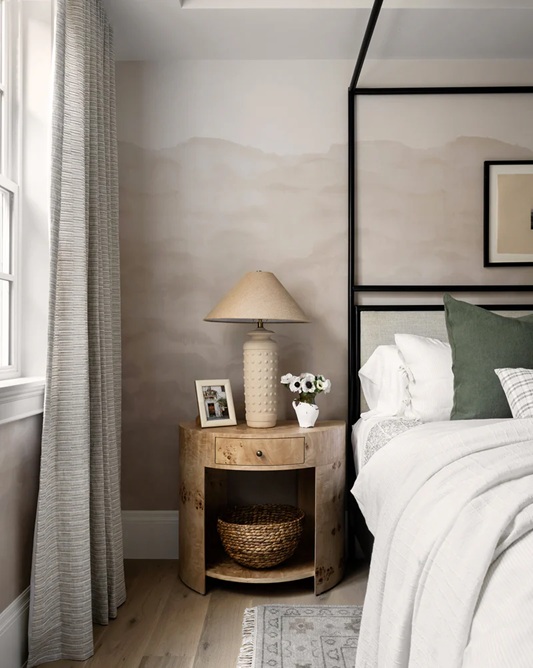 Marina Nightstand - Rounded Form & Brass Detail 5 Marina Nightstand – Rounded Form & Brass Detail