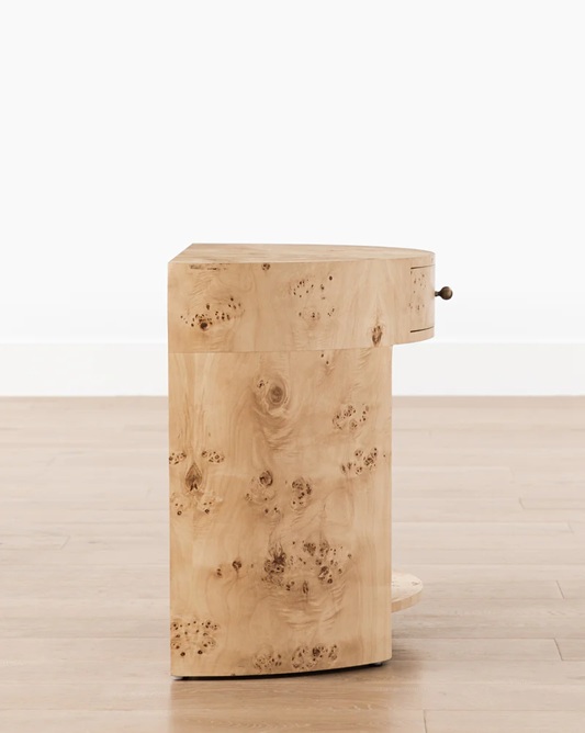 Marina Nightstand - Rounded Form & Brass Detail 6 Marina Nightstand – Rounded Form & Brass Detail