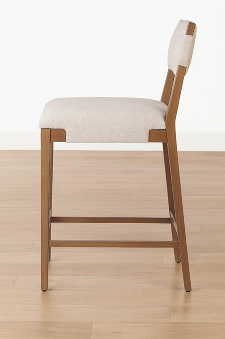 Arden Counter Stool – Walnut Frame | Linen Upholstery