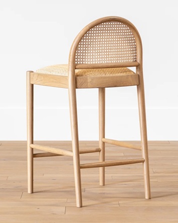 Arlo Counter Stool – Natural Oak | Rattan Back