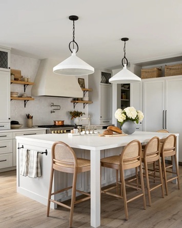 Arlo Counter Stool – Natural Oak | Rattan Back