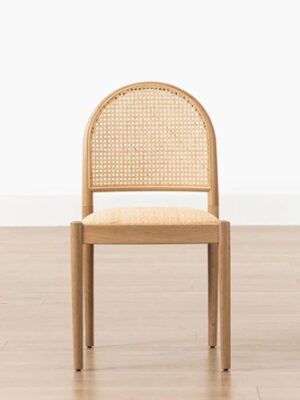 Arlo Dining Chair – Natural Oak | Rattan Back