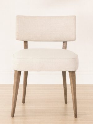 Cleo Dining Chair – Wooden Frame | Textured Linen