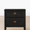 Corvin Nightstand – Charcoal Oak | Brass Accents