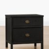 Corvin Nightstand – Charcoal Oak | Brass Accents
