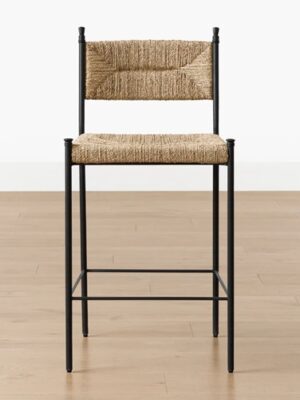 Atlas Counter Stool – Black Frame | Woven Seat