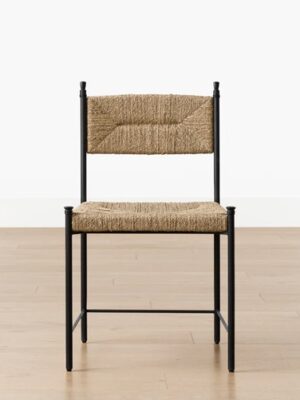 Atlas Dining Chair – Black Frame | Woven Seat