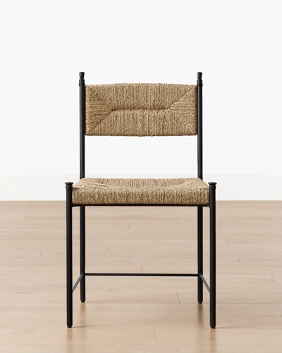 Atlas Dining Chair – Black Frame | Woven Seat