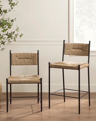 Atlas Dining Chair – Black Frame | Woven Seat