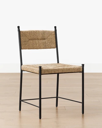 Atlas Dining Chair – Black Frame | Woven Seat
