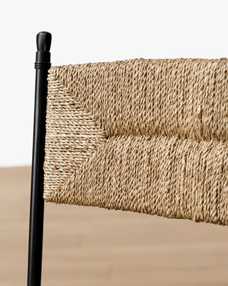 Atlas Dining Chair – Black Frame | Woven Seat