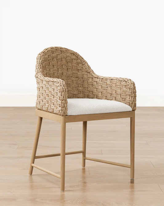 Dakota Armchair – Rattan Back | Fabric Seat