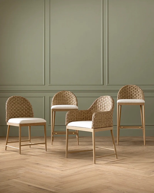 Dakota Armchair – Rattan Back | Fabric Seat