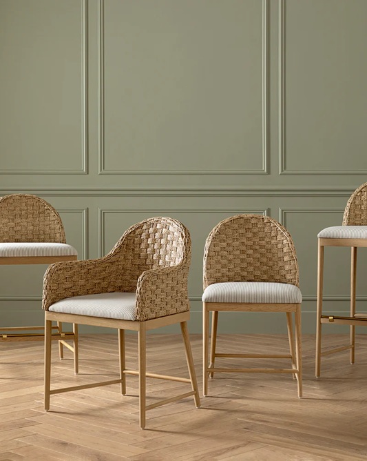 Dakota Armchair – Rattan Back | Fabric Seat