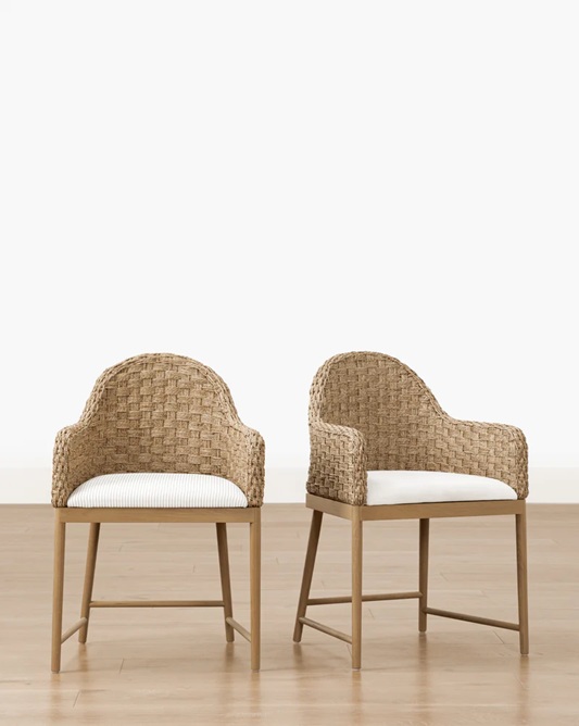 Dakota Armchair – Rattan Back | Fabric Seat