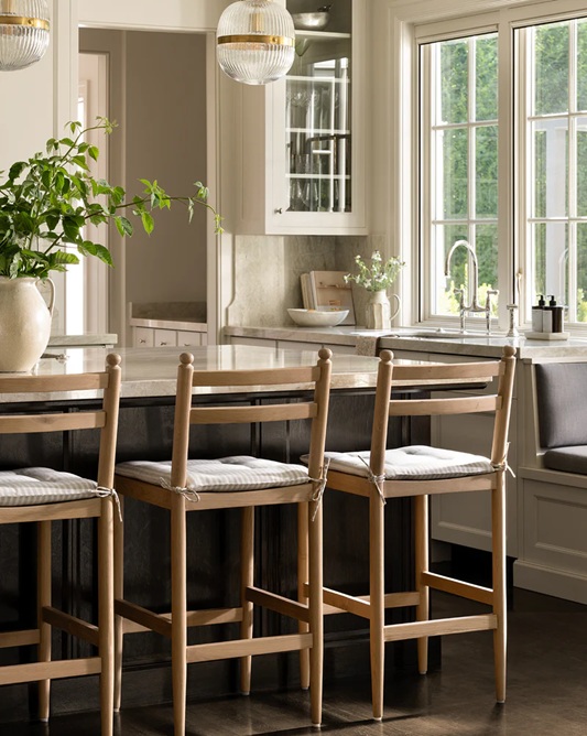 June Counter Stool – Natural Oak | Fabric Cushion