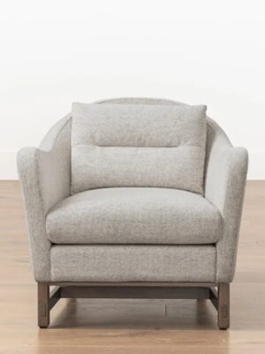 Harlan Lounge Chair – Textured Grey Fabric | Walnut Base