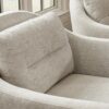 Harlan Lounge Chair – Textured Grey Fabric | Walnut Base