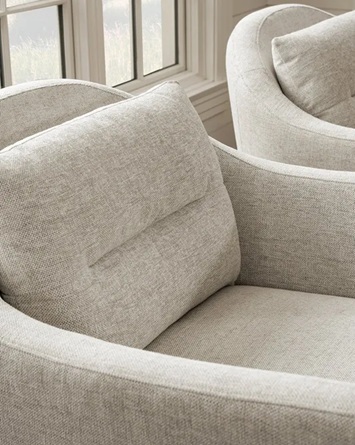 Harlan Lounge Chair – Textured Grey Fabric | Walnut Base