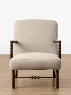 Elwood Armchair – Walnut Frame | Linen Upholstery