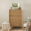 Everett Tallboy Dresser – Light Oak Finish | Brass Handles