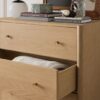 Everett Tallboy Dresser – Light Oak Finish | Brass Handles