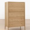 Everett Tallboy Dresser – Light Oak Finish | Brass Handles