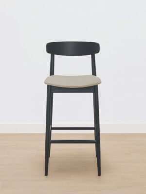 Jace Counter Stool – Black Frame | Padded Linen Seat