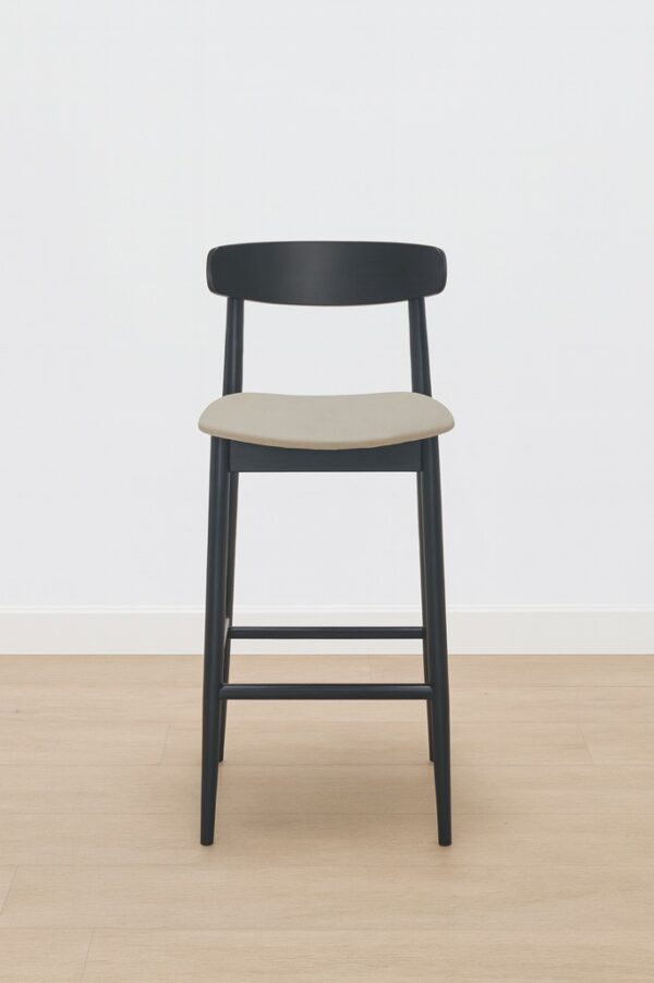 Jace Counter Stool – Black Frame | Padded Linen Seat