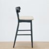 Jace Counter Stool – Black Frame | Padded Linen Seat