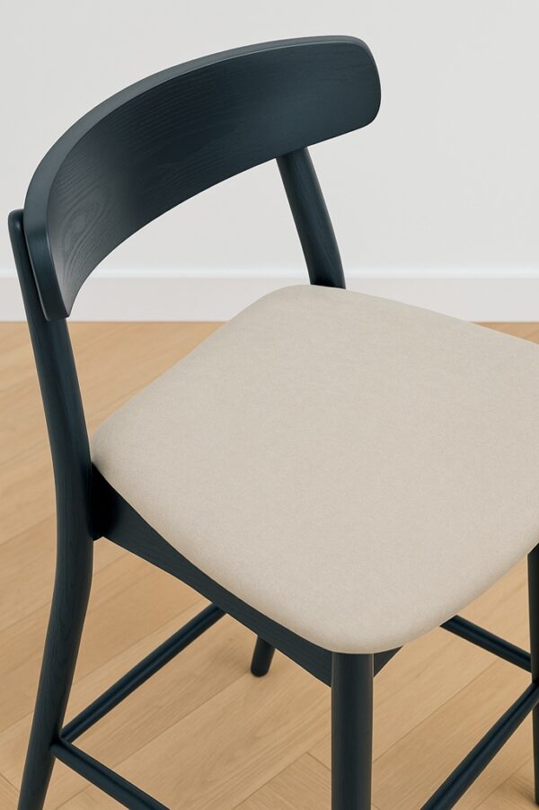 Jace Counter Stool – Black Frame | Padded Linen Seat