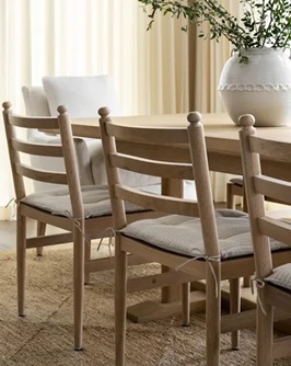 June Dining Chair – Natural Oak | Fabric Cushion