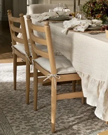 June Dining Chair – Natural Oak | Fabric Cushion