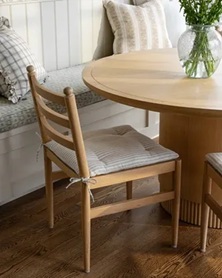 June Dining Chair – Natural Oak | Fabric Cushion
