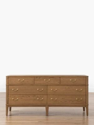 Keaton Dresser – Walnut Oak | Brass Handles