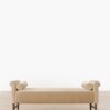 Leona Bench – Beige Velvet | Walnut Legs