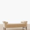 Leona Bench – Beige Velvet | Walnut Legs