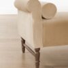 Leona Bench – Beige Velvet | Walnut Legs