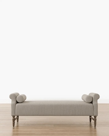 Leona Bench – Beige Velvet | Walnut Legs