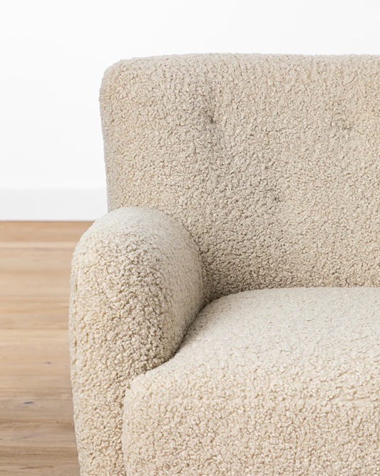 Liana Sofa – Cream Bouclé Upholstery
