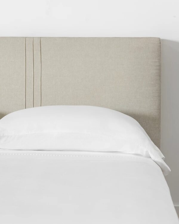 Lunara Bed – Textured Fabric & Oak Base