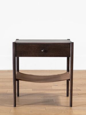 Marlo Nightstand – Dark Oak | Curved Shelf