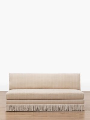 Marseille Sofa – Linen Skirted Elegance
