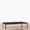 Milan Coffee Table – White Marble | Black Iron Frame