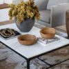Milan Coffee Table – White Marble | Black Iron Frame