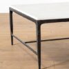 Milan Coffee Table – White Marble | Black Iron Frame