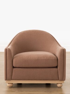 Mira Lounge Chair – Terracotta Fabric & Oak Base