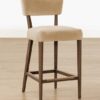 Monaco Counter Stool – Walnut Frame | Camel Velvet Upholstery
